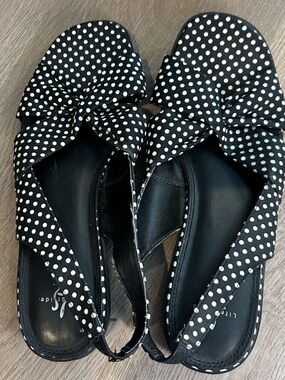 LifeStride Black Polka Dot Knot Slingback Sandals - Women